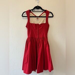 **VINTAGE** Red Orginial Lanz Dress